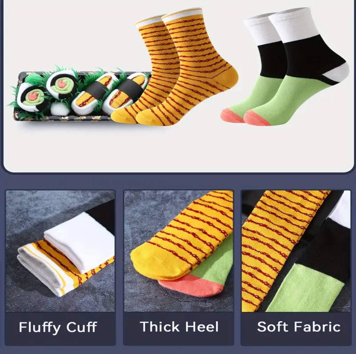 Sushi Pattern Socks