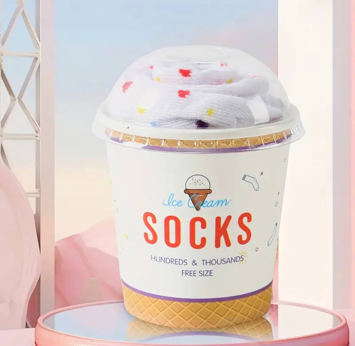 Ice Cream Pattern Mid-calf Crew Socks