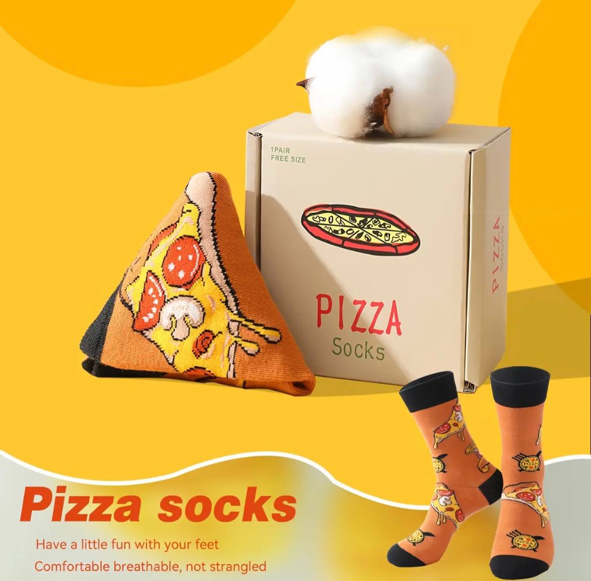 Unisex Mid-Calf Socks – Pizza Box