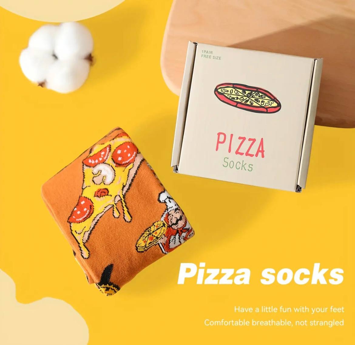 Unisex Mid-Calf Socks – Pizza Box