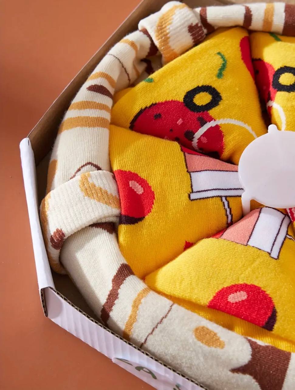 Novelty Pizza Pattern Crew Socks