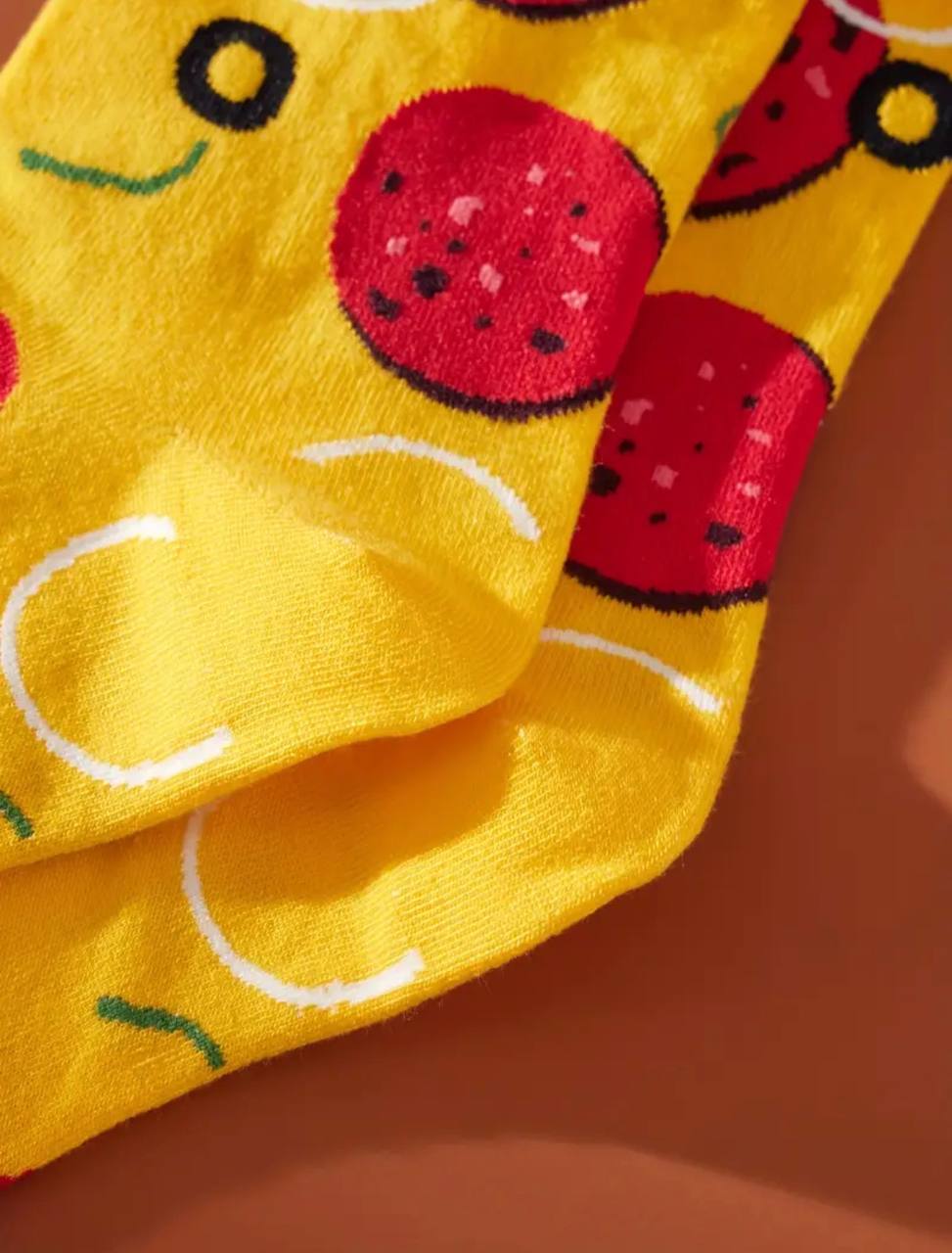 Novelty Pizza Pattern Crew Socks