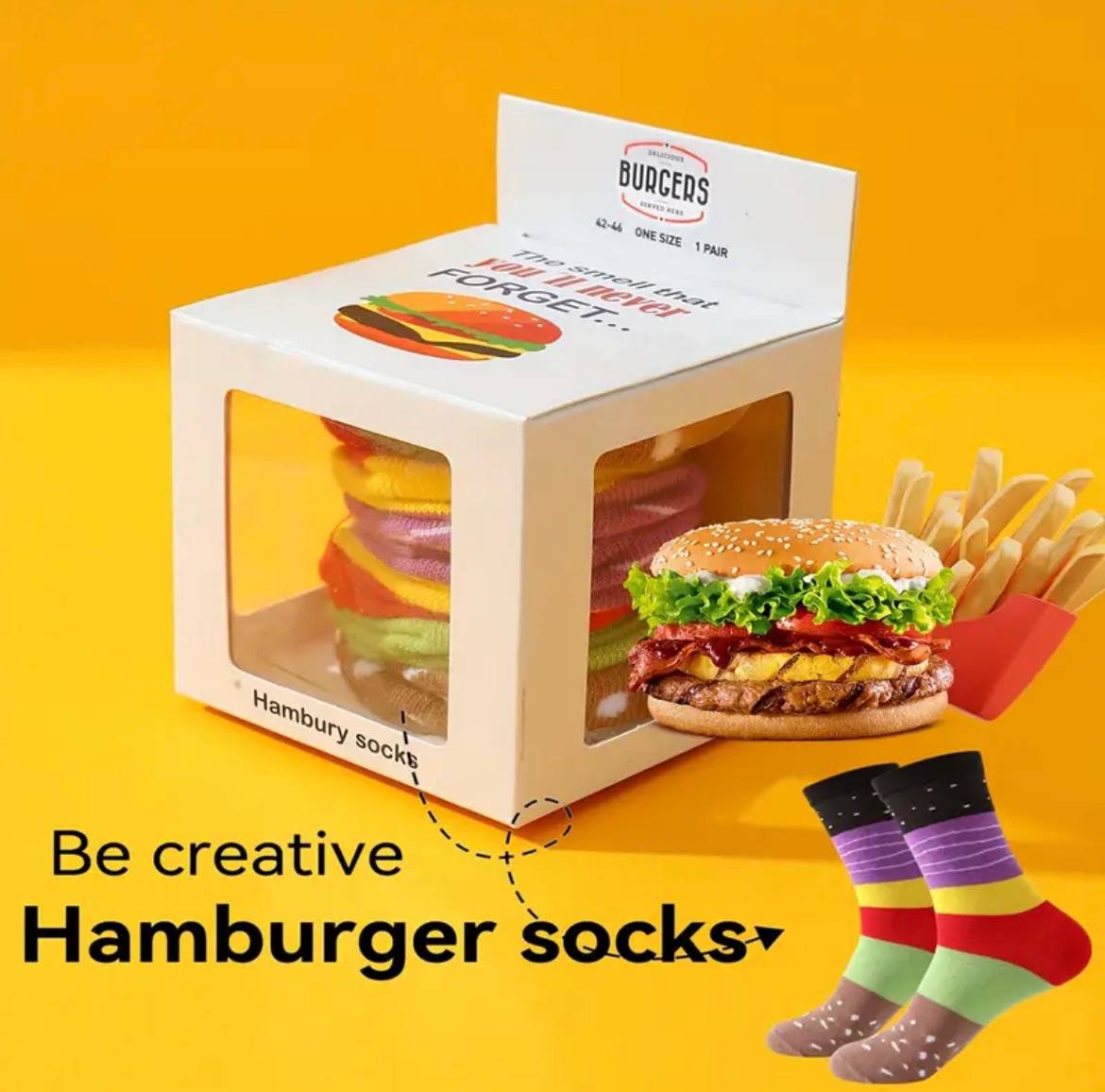 Novelty Hamburger Socks