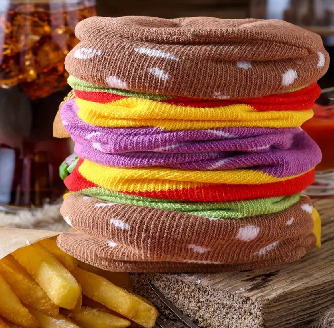 Novelty Hamburger Socks