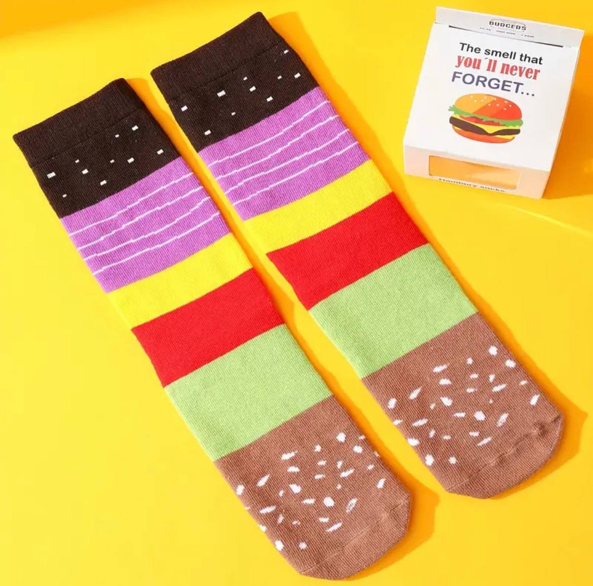 Novelty Hamburger Socks