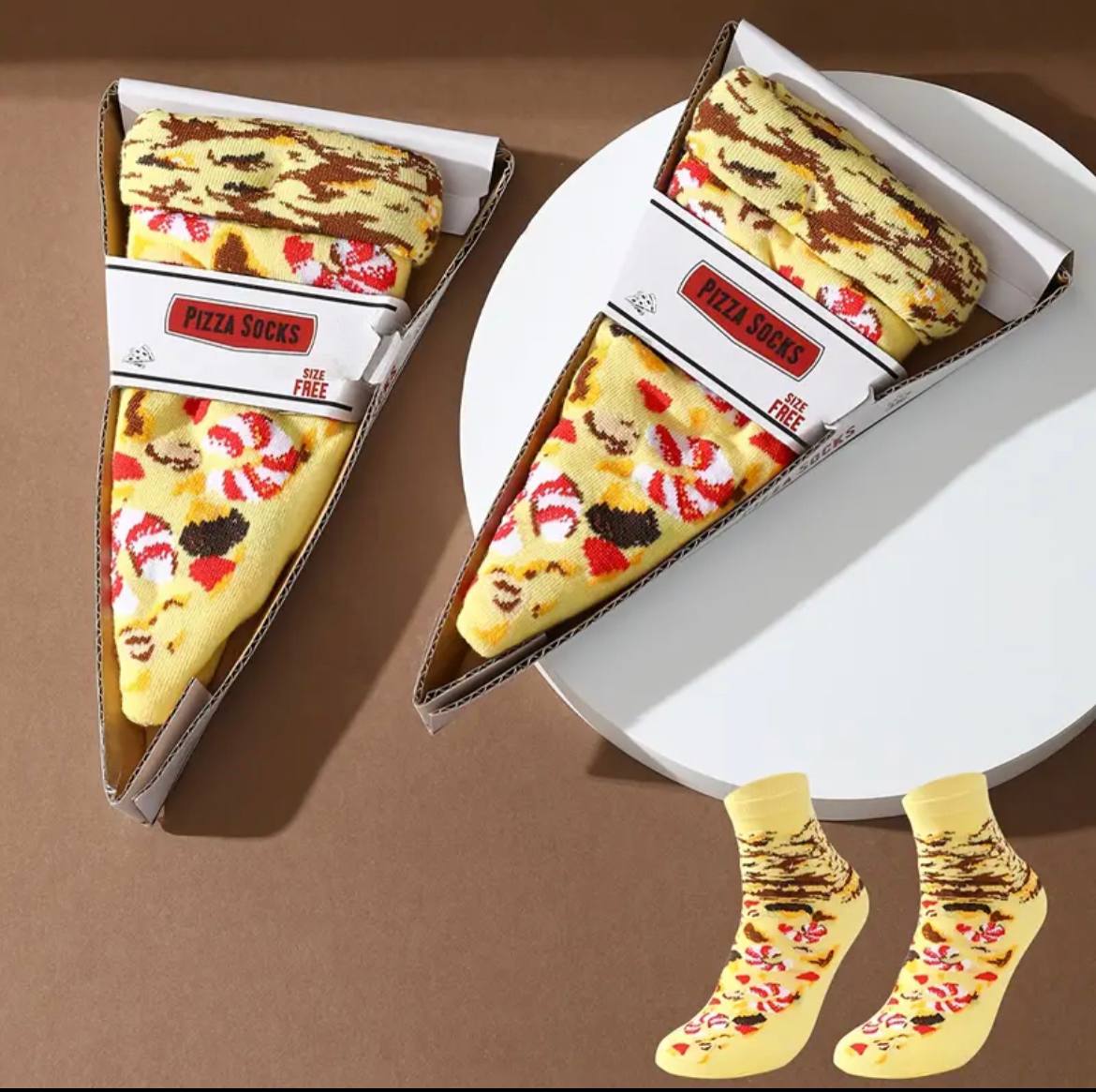 Mid-Calf Pizza Pattern Socks