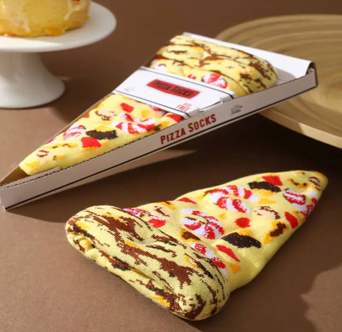 Mid-Calf Pizza Pattern Socks