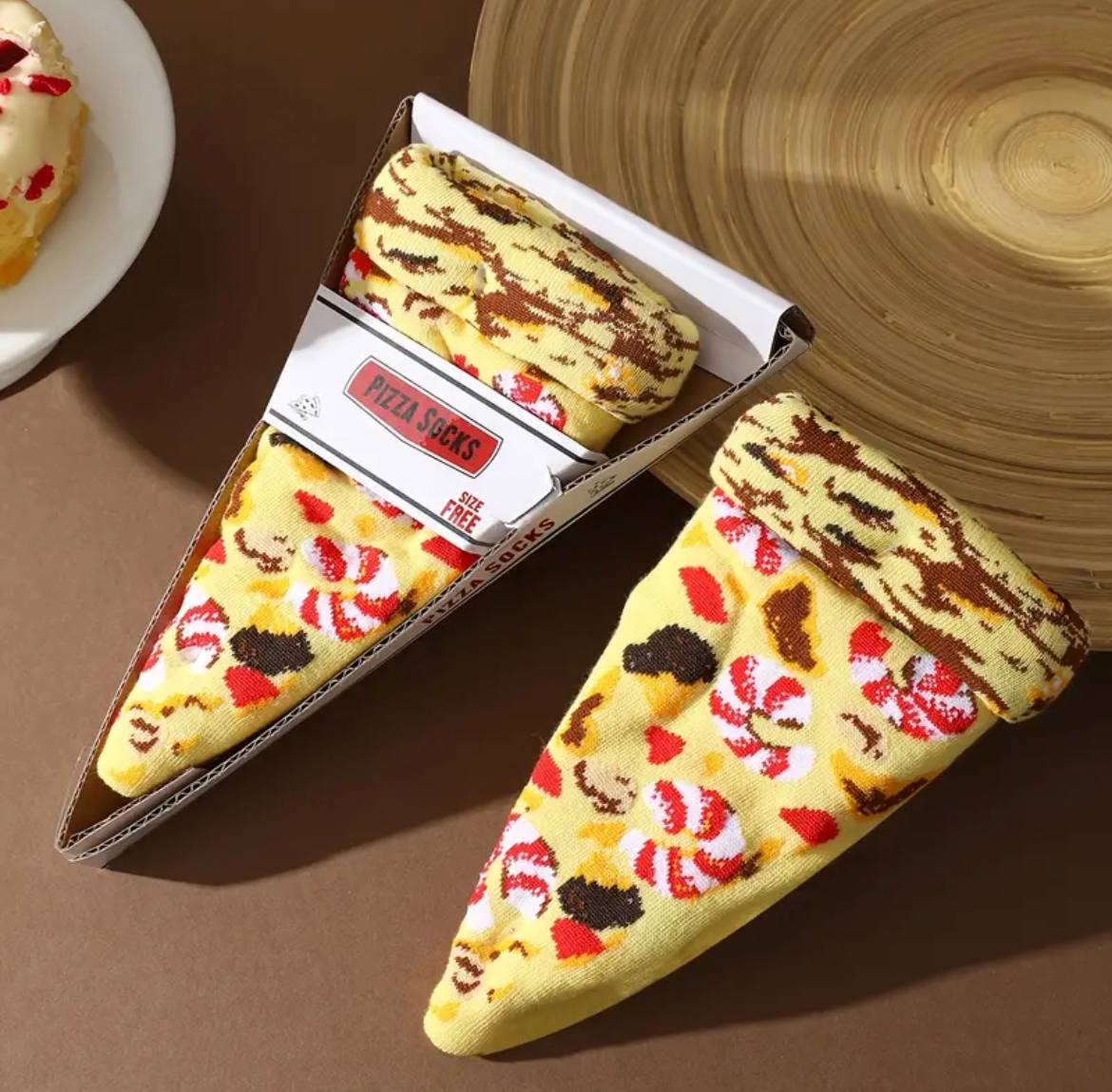 Mid-Calf Pizza Pattern Socks