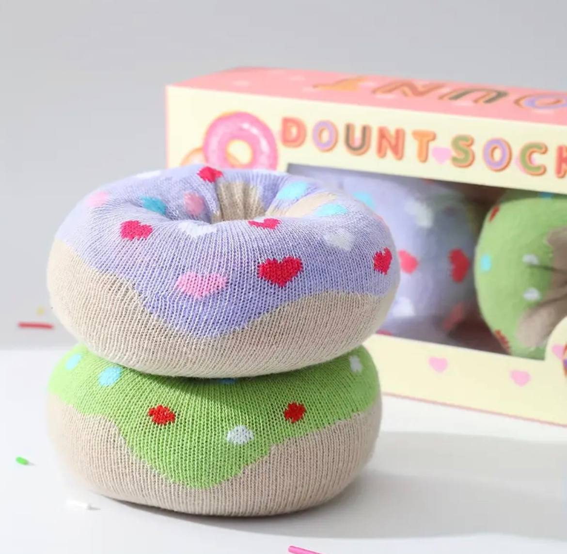 Donut Pattern Mid-Calf Socks