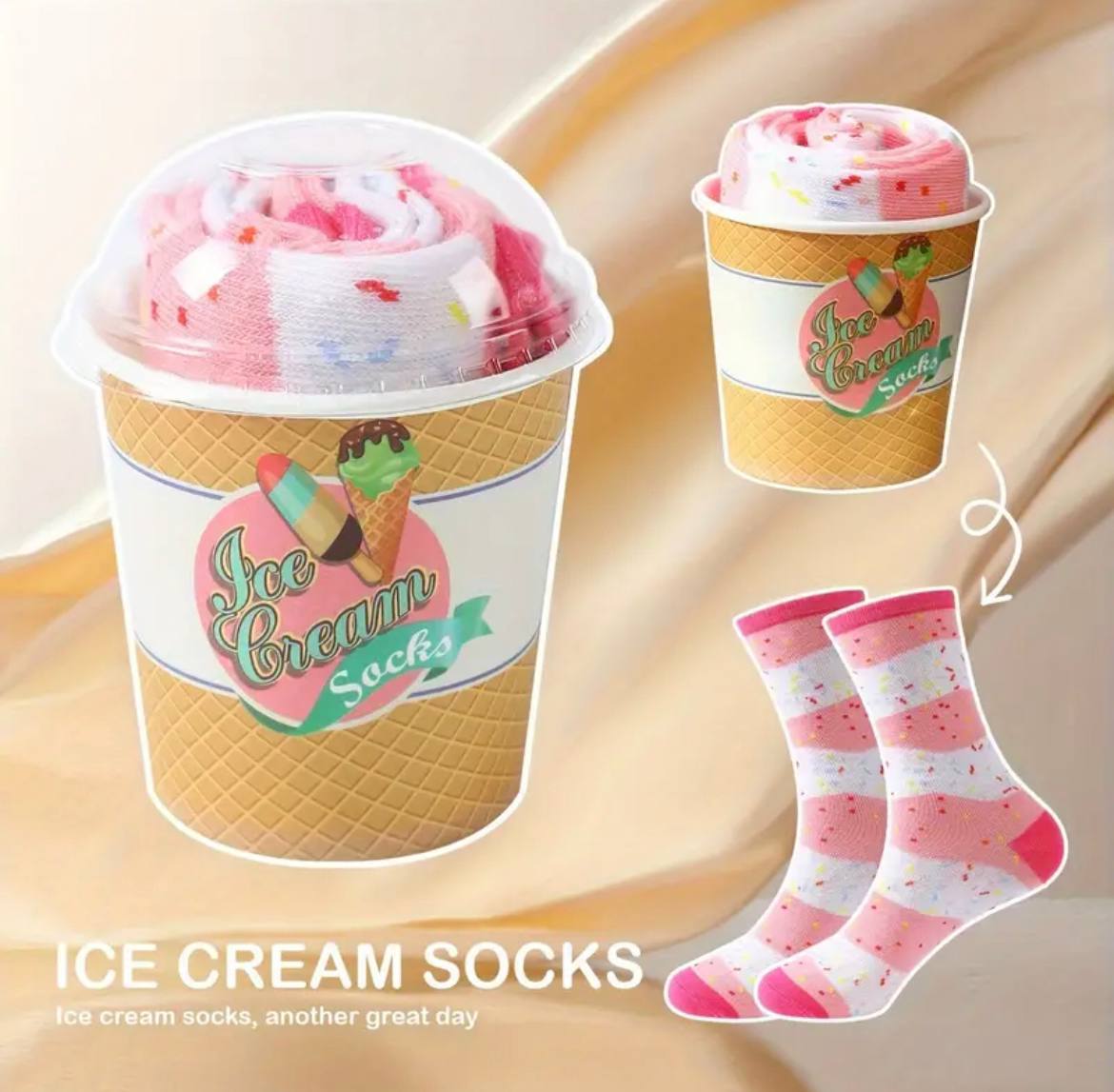 Unisex Mid-Calf Ice Cream Socks