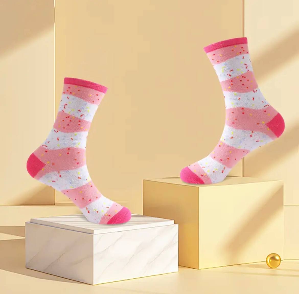 Unisex Mid-Calf Ice Cream Socks