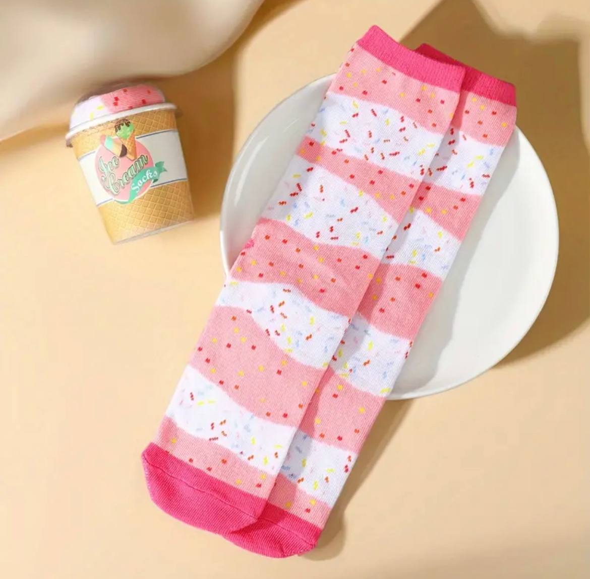 Unisex Mid-Calf Ice Cream Socks