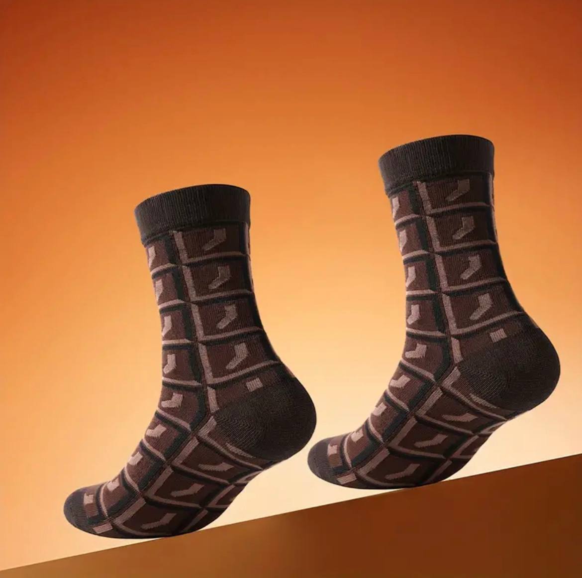 Chocolate Pattern Crew Socks