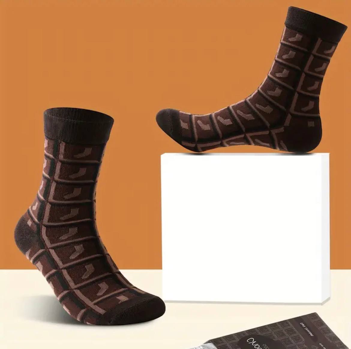 Chocolate Pattern Crew Socks