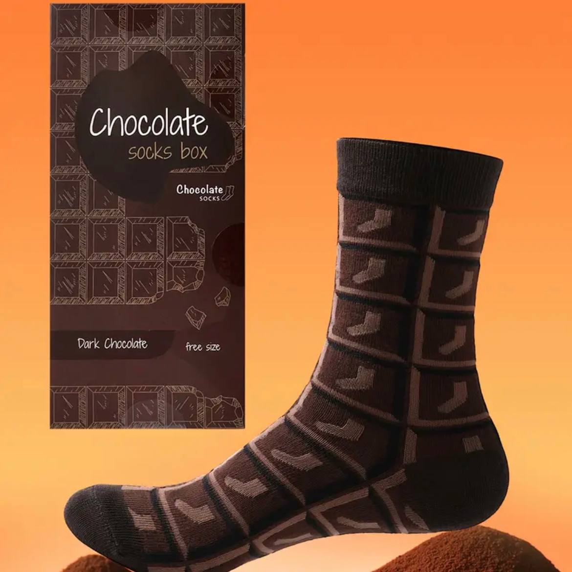 Chocolate Pattern Crew Socks