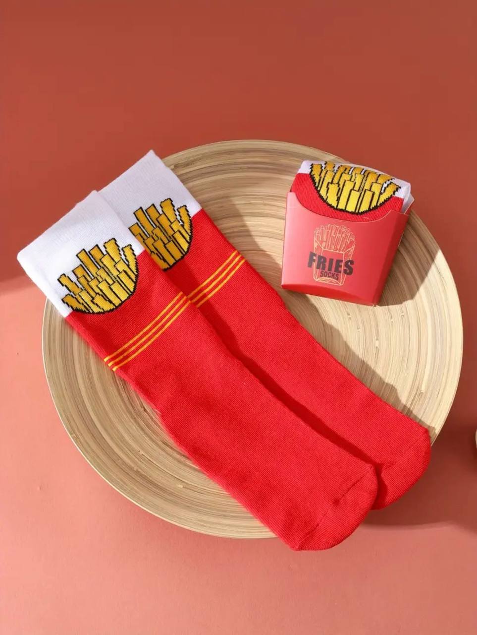 French Fries Pattern Socks