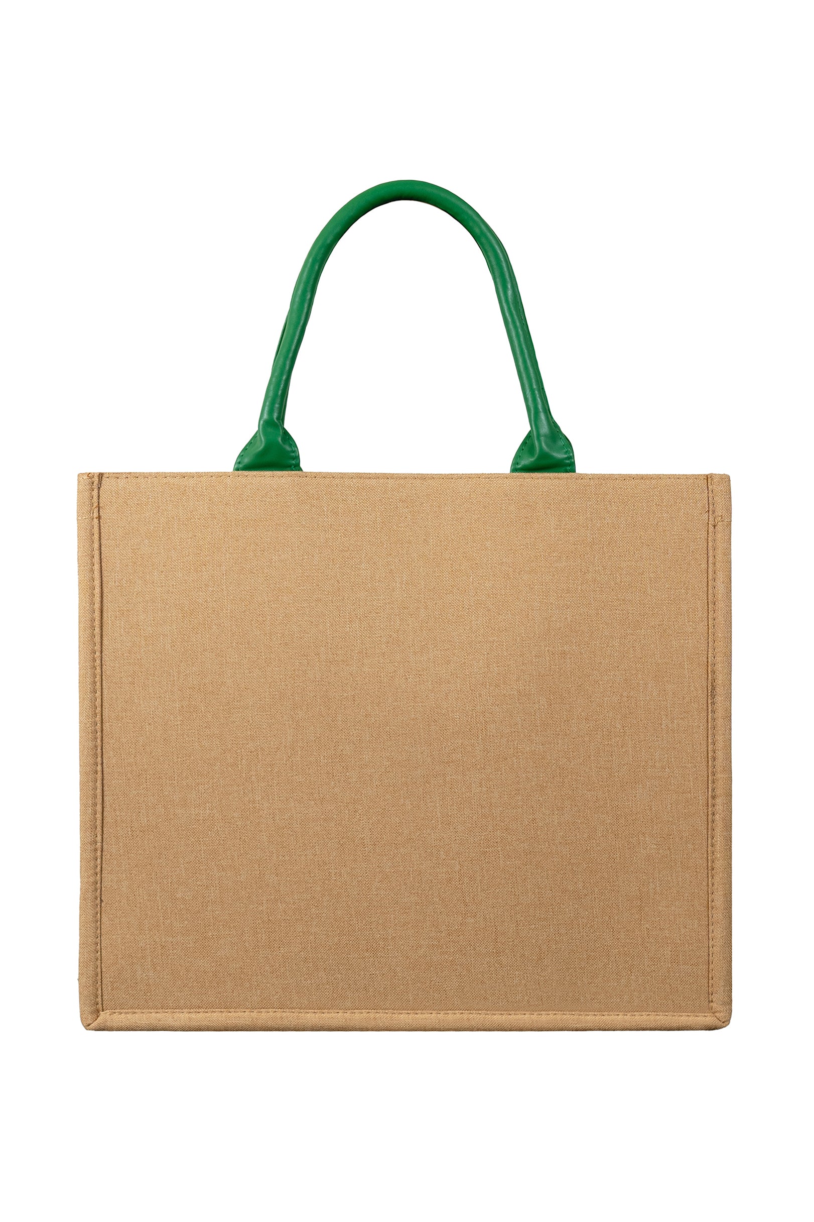 Beach & Shopper with Green Leather Handles